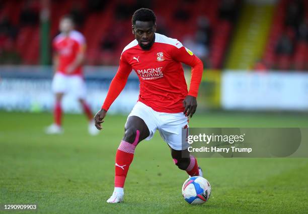 Diallang Jaiyesimi of Swindon Town during the Sky Bet League One match between Swindon Town and Fleetwood Town at the County Ground on December 12,...