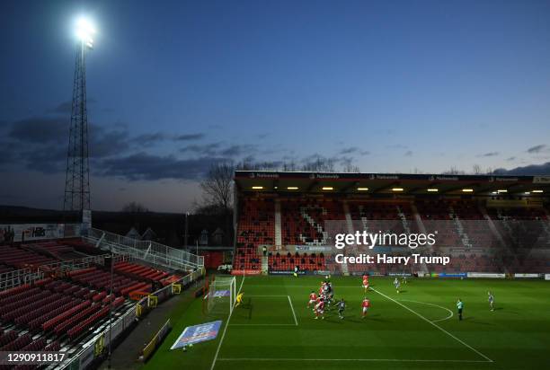 General view of play during the Sky Bet League One match between Swindon Town and Fleetwood Town at the County Ground on December 12, 2020 in...