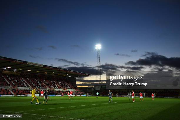 General view of play during the Sky Bet League One match between Swindon Town and Fleetwood Town at the County Ground on December 12, 2020 in...