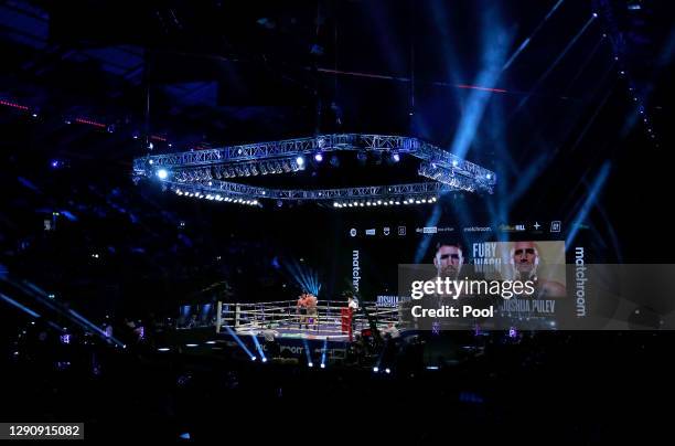 General view inside the venue during the Heavyweight fight between Hughie Fury and Mariusz Wach at The SSE Arena, Wembley on December 12, 2020 in...