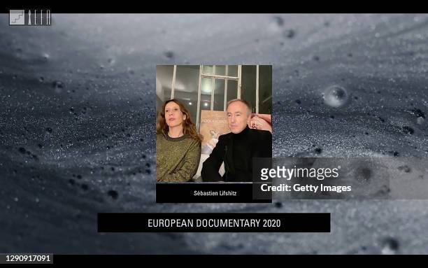 In this screengrab, nominated for Best European documentary 2020, Sebastien Lifshitz appears virtually during the 33rd European Film Awards on...