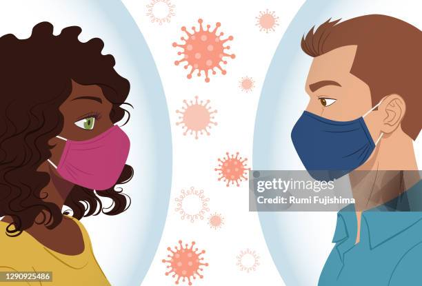 protecting yourself from coronavirus - man make up stock illustrations
