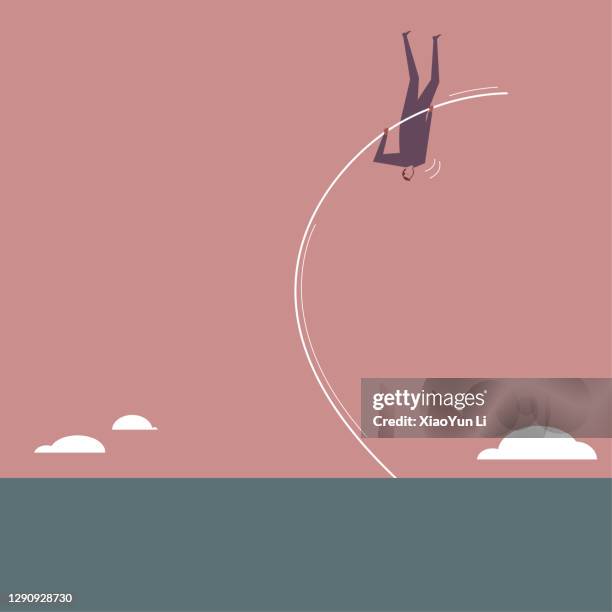 pole vault man. - skipping work stock illustrations