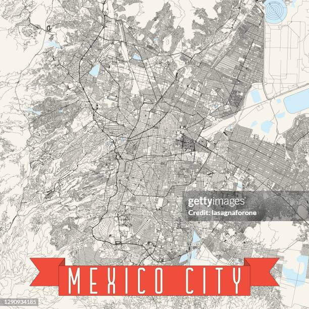 ilustrações de stock, clip art, desenhos animados e ícones de mexico city, mexico vector map - cidade do méxico