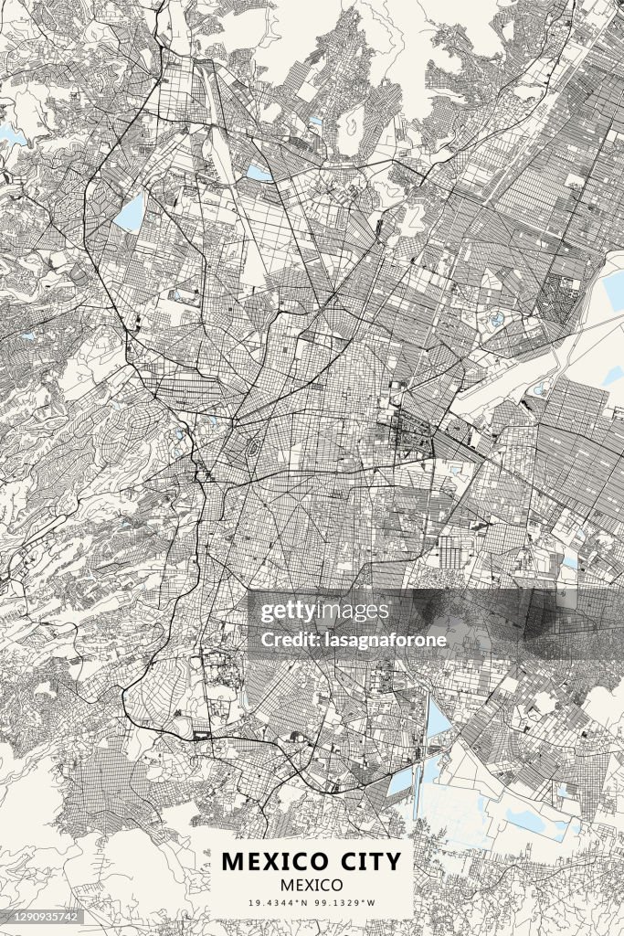 Mexico-Stad, Mexico Vector Kaart