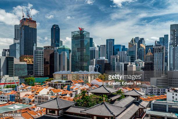 singapore cityscape china town day - singapore foto e immagini stock