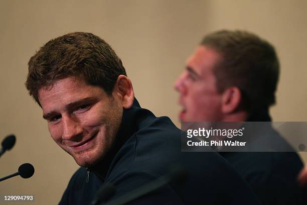 Pascal Pape of France during a France IRB Rugby World Cup 2011 press conference at the Crowne Plaza Hotel on October 13, 2011 in Auckland, New...