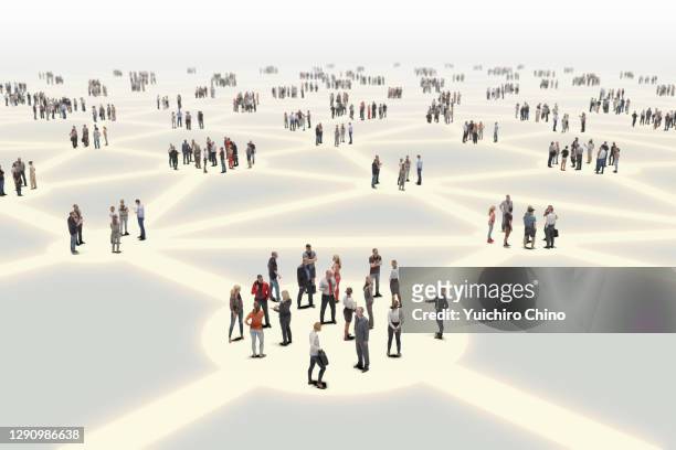 people network connection - medium group of people stockfoto's en -beelden