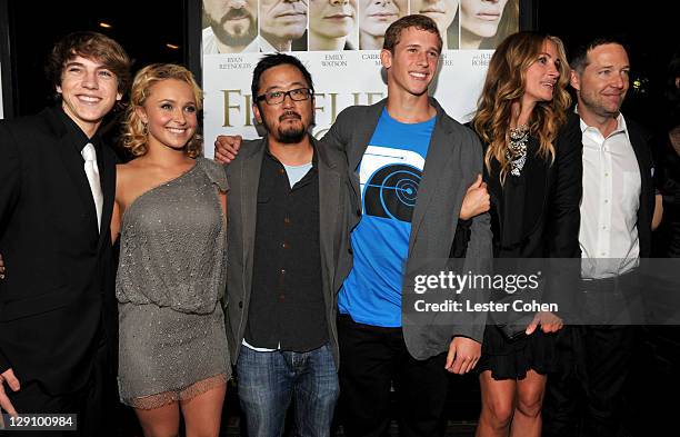 Actors Chase Ellison, Hayden Panettiere, Writer/Director Dennis Lee, actors Cayden Boyd, Julia Roberts and George Newbern arrive at "Fireflies In The...