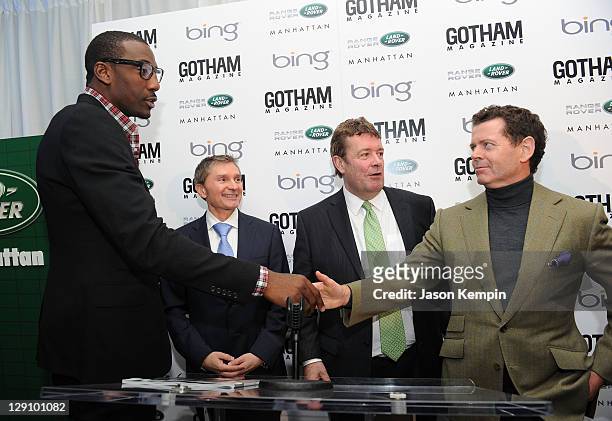 Amar'e Stoudemire, Gary Flom, Andy Goss and Steve McGovern attend the Land Rover Manhattan And Gotham Magazine Host Launch Of 2012 Range Rover Evoque...
