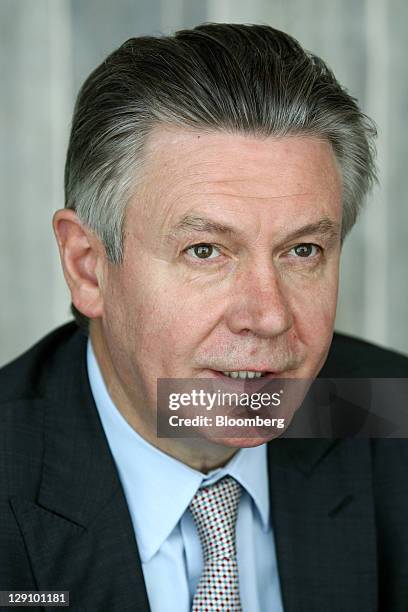 Karel De Gucht, the European Union Trade Commissioner, speaks during an interview at the 12th World Knowledge Forum in Seoul, South Korea, on...