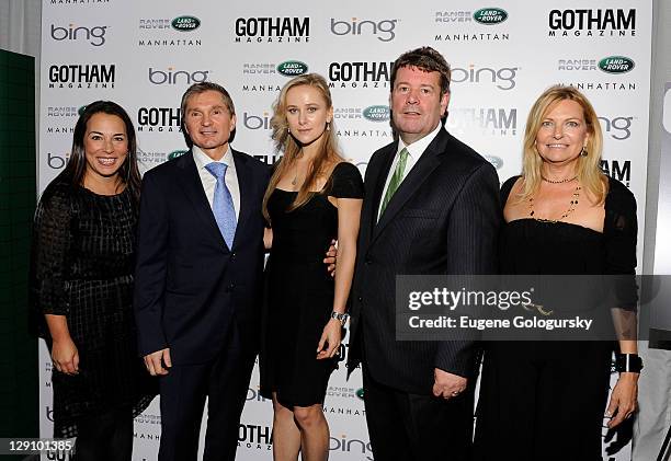 Samantha Yanks, Gary Flom, Svitlana Flom, Andy Goss and Debra Halpert attend Gotham Magazine's celebration of its Men's Issue with bachelors and...