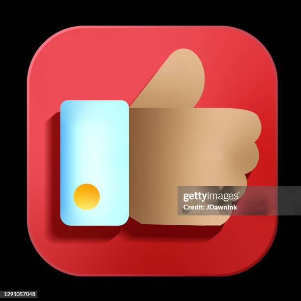 3d like thumbs up app icon design set in bright gradient colors - 3d like button stock illustrations