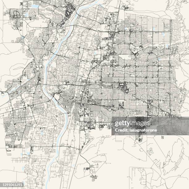 ilustrações, clipart, desenhos animados e ícones de albuquerque, mapa vetorial do novo méxico - new mexico