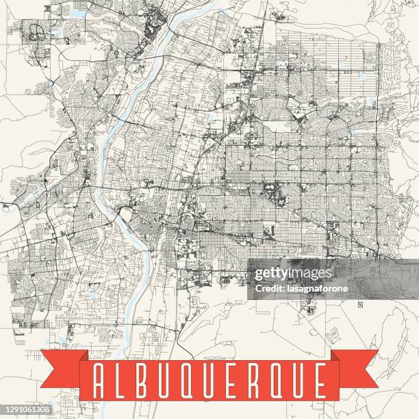 Albuquerque New Mexico Vector Map High-Res Vector Graphic