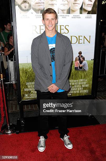 Actor Cayden Boyd arrives at the pemiere of "Fireflies In The Garden" at the Pacific Theaters at the Grove on October 12, 2011 in Los Angeles,...