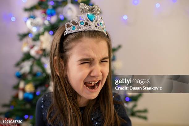 angry little girl - christmas angry stock pictures, royalty-free photos & images