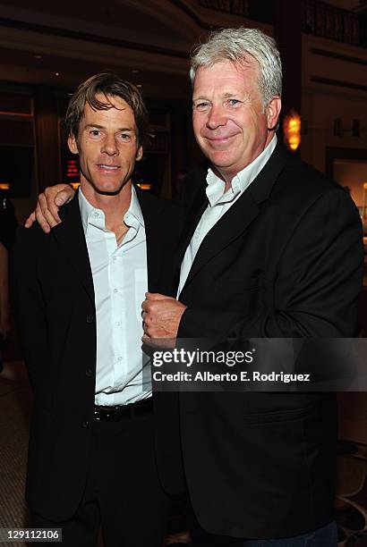 Daniel Moder and producer Philip Rose arrive at the "Fireflies In The Garden" Premiere at Pacific Theaters at the Grove on October 12, 2011 in Los...