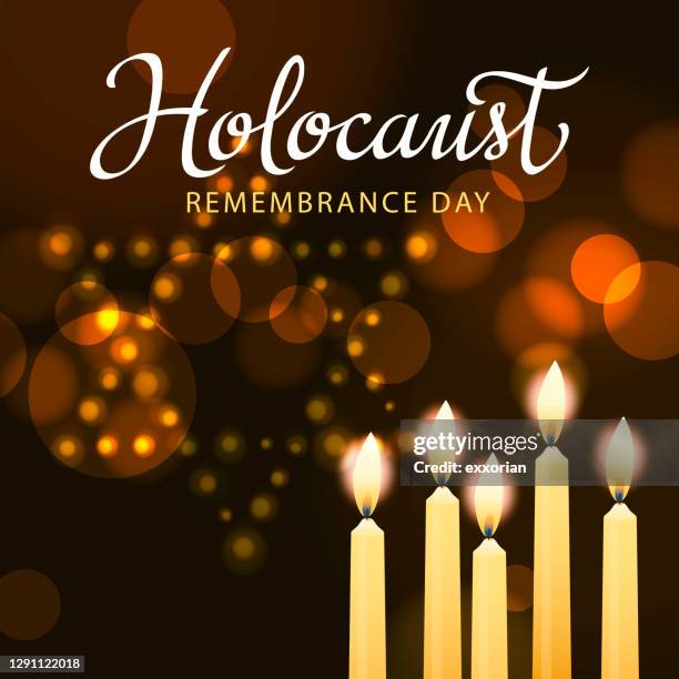 ilustraciones, imágenes clip art, dibujos animados e iconos de stock de conmemoración del día del recuerdo del holocausto - nazismo