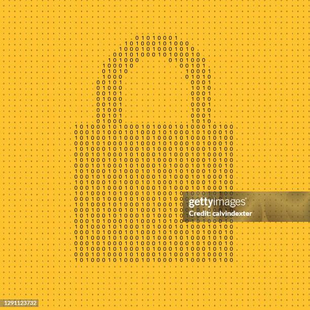 padlock on computer screen hacked - data breach stock illustrations