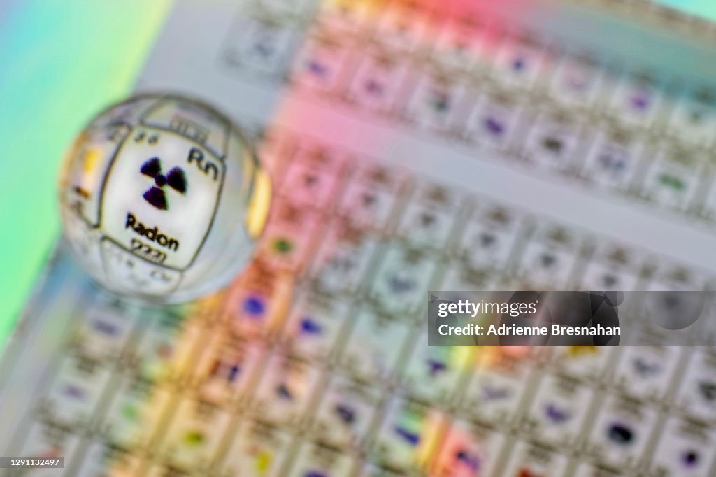 Periodic Table of the Elements Magnified Through a Marble
