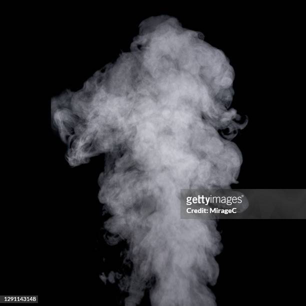vapor steam on black - smoke black background ストックフォトと画像
