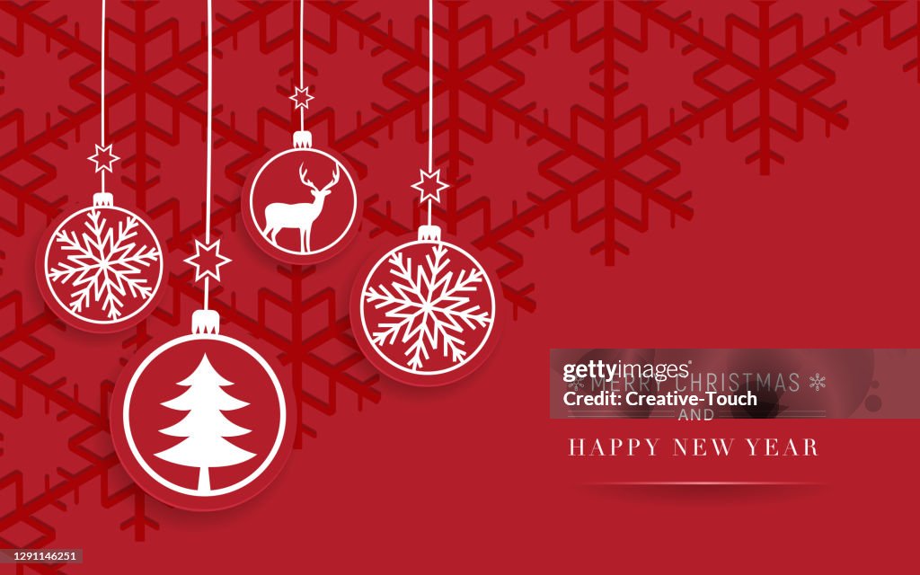 Happy New Year red celebration card