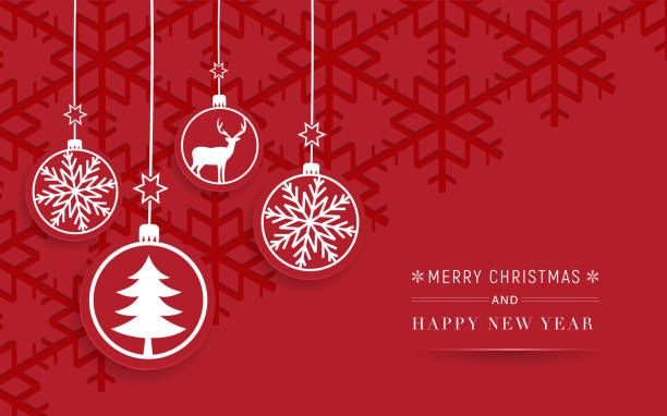 happy new year red celebration card - christmas stock illustrations