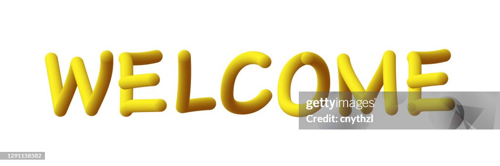 Welcome Related Welcome Related Banner Concept Neon Style 3d Text High-Res Vector ...