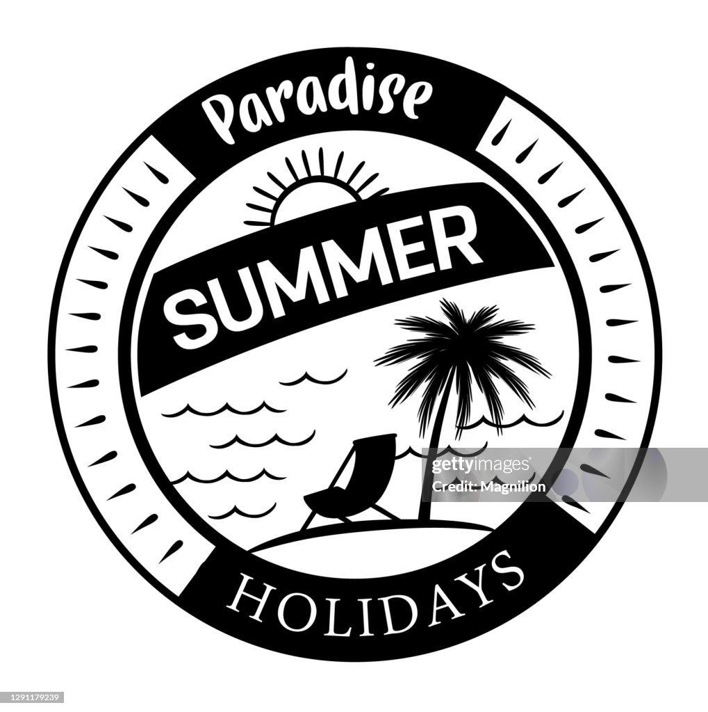 Summer Holidays Vintage Poster, Label