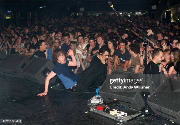 View from the stage of Indie guitar band The Pigeon Detectives performing in London in 2008