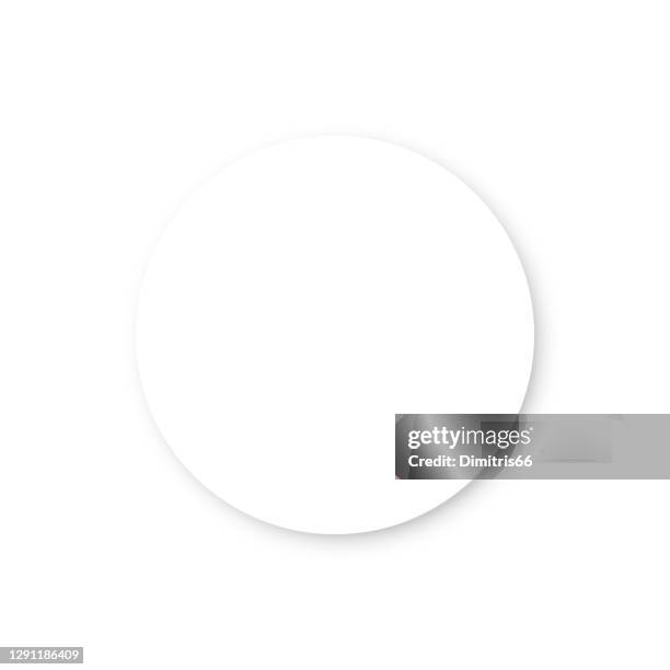 white circle with shadow on white background. neumorphism button, normal state - 3d button stock illustrations