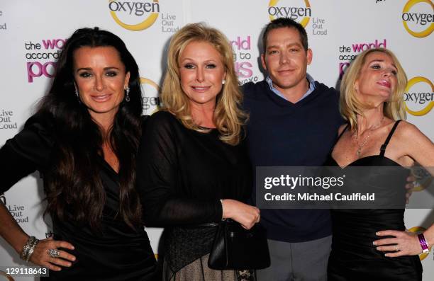 Actress Kyle Richards, Kathy Hilton, Cy Waits and actress Kim Richards arrive at the premiere of Oxygen's new docu-series "The World According to...
