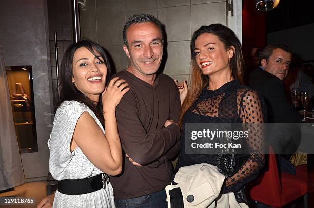 Comedians Karima Charni, Pascal Sellem and TV presenter Francesca Antoniotti attend the Miko and Cartman - 'Lucky Star DJ Set Party' at Hotel Murano...