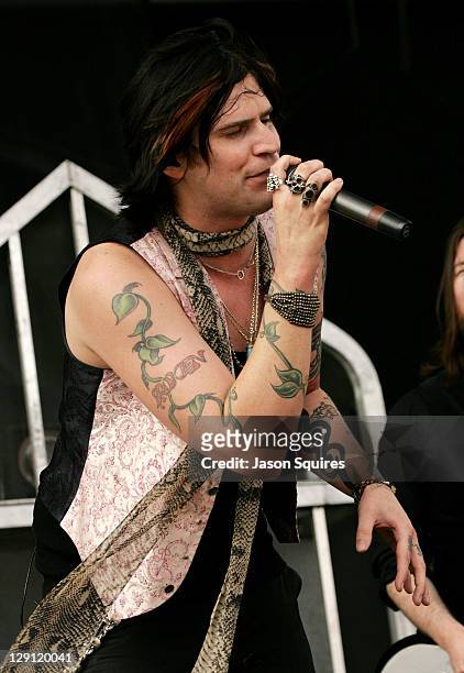Singer Austin Winkler of Hinder performs during the 2011 Rock On The Range festival at Crew Stadium on May 21, 2011 in Columbus, Ohio.