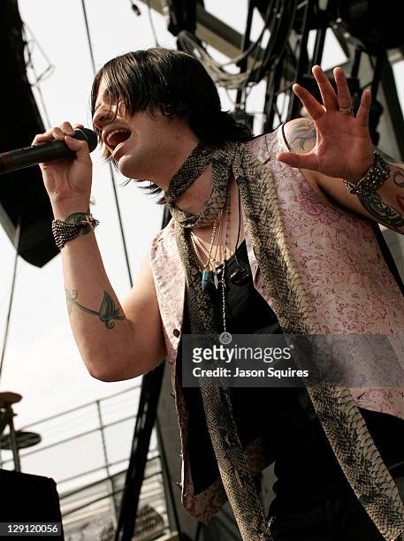 Singer Austin Winkler of Hinder performs during the 2011 Rock On The Range festival at Crew Stadium on May 21, 2011 in Columbus, Ohio.