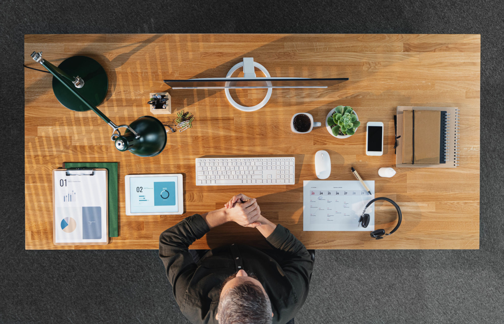 person sitting at desk