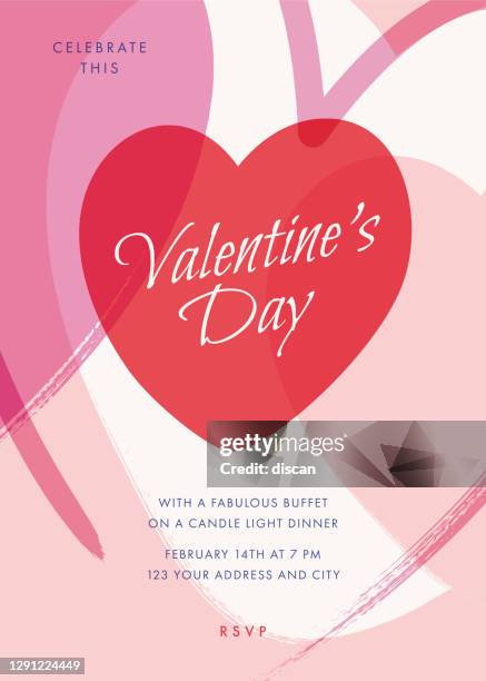 valentine’s day party invitation. - february background stock illustrations