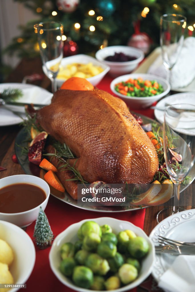 Traditional Christmas Duck Holiday Dinner High-Res Stock Photo - Getty