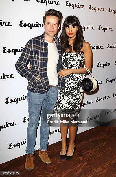 Jameela Jamil and Nick Grimshaw attend the launch of Esquire's June issue at Sketch on May 5, 2011 in London, England.