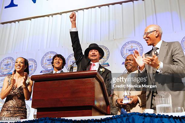 Shaun Robinson, Robert Ritchie Jr. Robert "Kid Rock" Ritchie, Rev. Wendell Anthony and Mayor Dave Bing attends the 56th Annual NAACP Fight for...