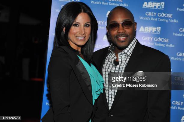 Amy Eslami and movie producer Will Packer attend the American Black Film Festival Atlanta Buzz Party at Luxe Ultra Lounge on April 28, 2011 in...