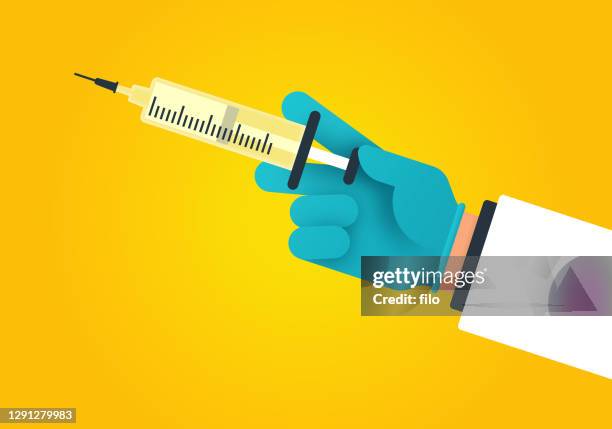 giving a vaccine shot - controlled substances covid 19 stock illustrations