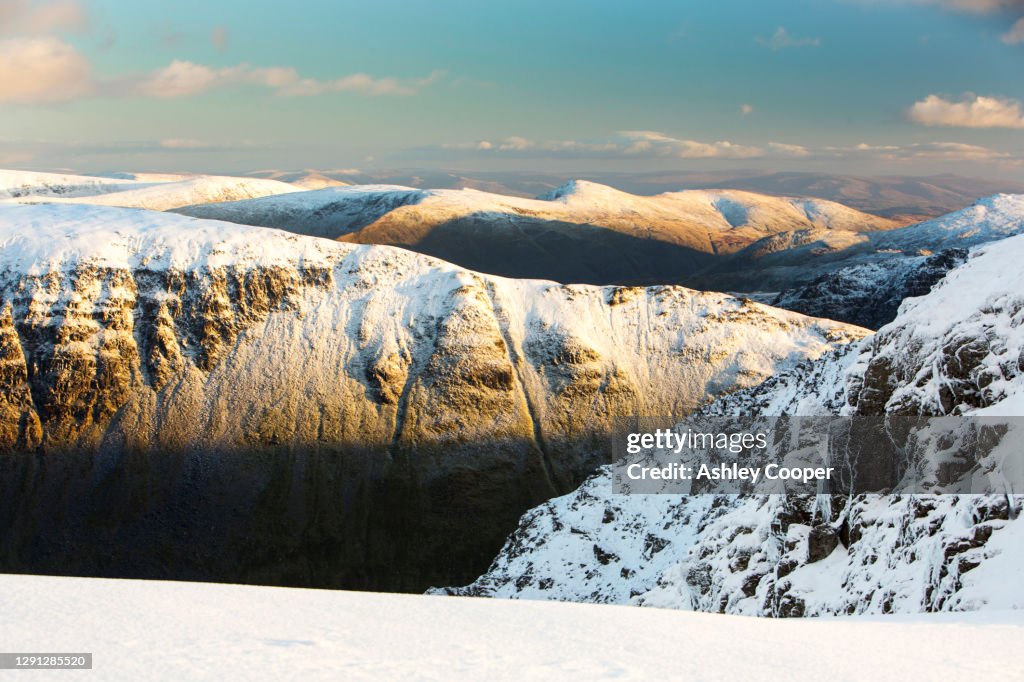 St Sunday Crag and the High Street Fells from the Helvellyn range, Lake District, UK.