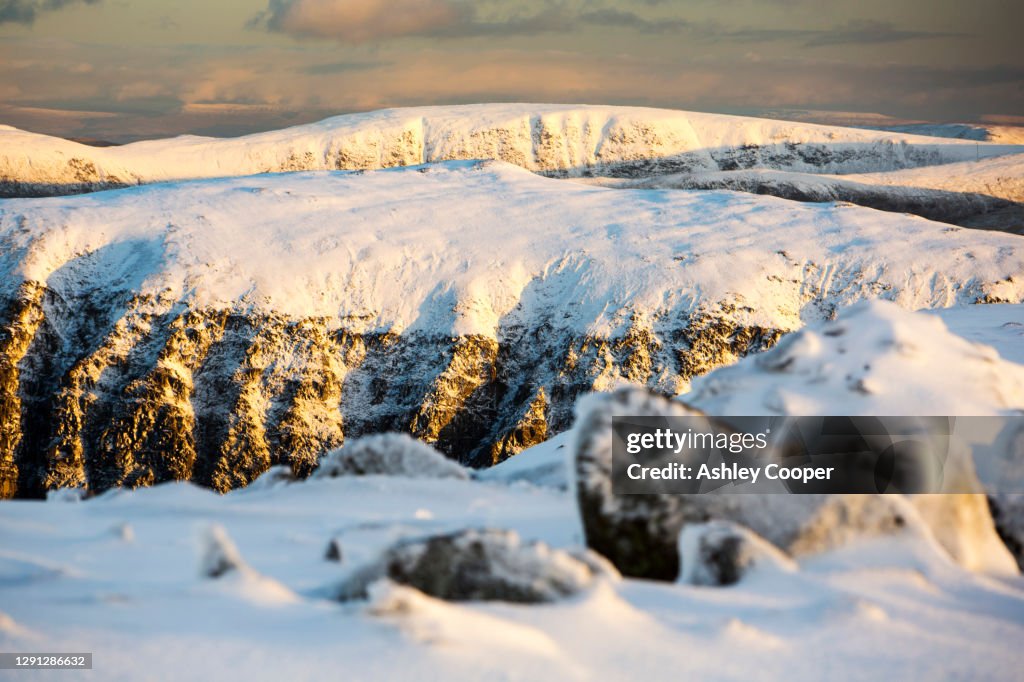 St Sunday Crag and the High Street Fells from the Helvellyn range, Lake District, UK.