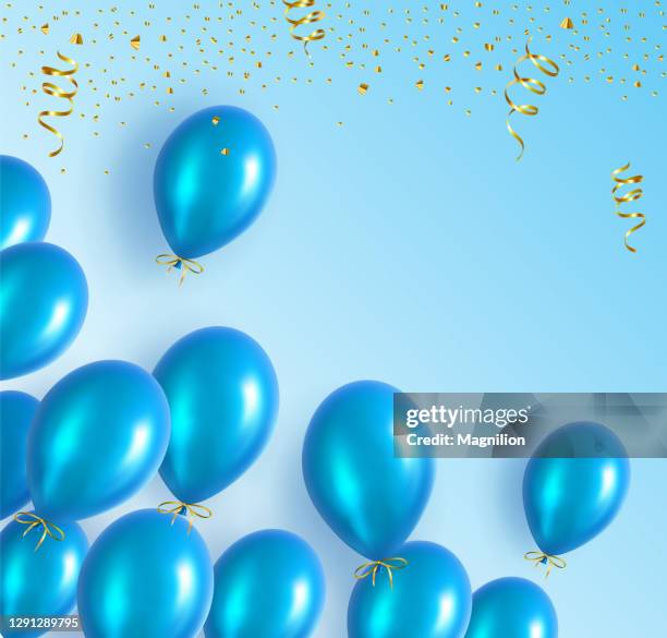 blaue ballons hintergrund - realismus stock-grafiken, -clipart, -cartoons und -symbole