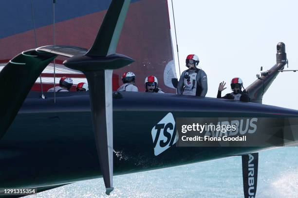 American Magic skipper Dean Barker during a practice session ahead of the 2021 America's Cup on December 15, 2020 in Auckland, New Zealand.