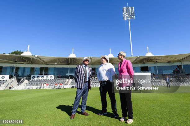 Canterbury Cricket Trust Chair Lee Robinson, New Zealand Deputy Prime Minister Grant Robertson and ICC Women’s Cricket World Cup Chair Liz Dawson...