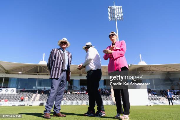 Canterbury Cricket Trust Chair Lee Robinson, New Zealand Deputy Prime Minister Grant Robertson and ICC Women’s Cricket World Cup Chair Liz Dawson...