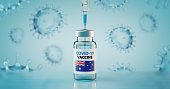 COVID-19 Coronavirus Vaccine and Syringe with flag of Australia Concept Image